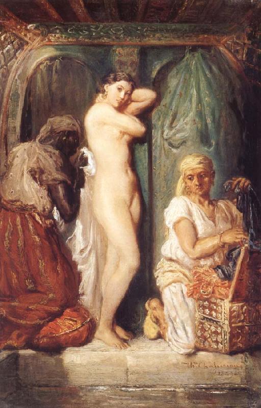 Theodore Chasseriau Young woman coming out of the bath Spain oil painting art